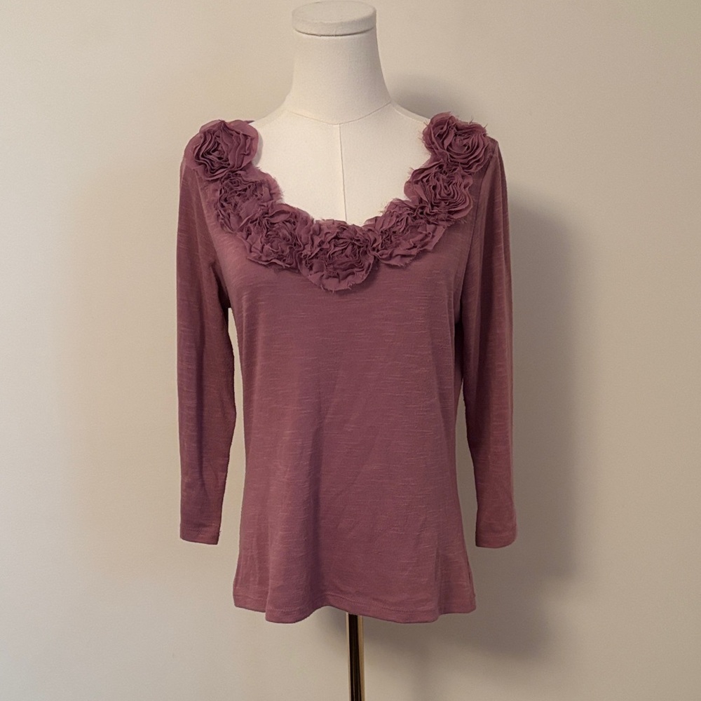 Elegant Floral Mauve Blouse